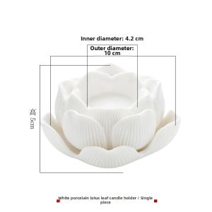 HENANSHENGZHONG | Home Temple White Porcelain Thousand Lotus Leaf Buddha Offering Light Stand