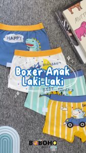 BOBOHO - (1PCS) PAKAIAN DALAM / CELANA BOXER ANAK LAKI-LAKI MOTIF KARTUN LUCU BAHAN KATUN LEMBUT / CELANA DALAM ANAK LAKI-LAKI
