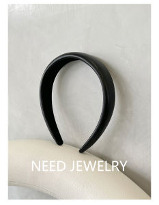 New Arrival Japanese and Korean Retro Sponge PU Leather High Skull Top Thick Headband Pure Color Temperament Wild Make Your Face Look Smaller Headband for Women