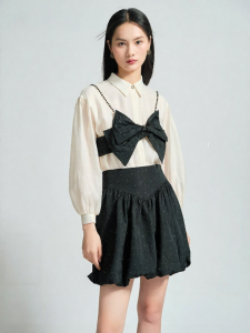 Vero Moda | Áo Blouse Kiểu Dáng Ngọt Ngào Mùa Thu Có Nơ Tháo Lắp Được