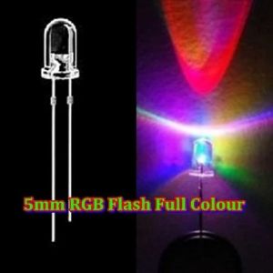 5 PCS LED 5MM 3 WARNA RGB CLEAR 3 VOLT