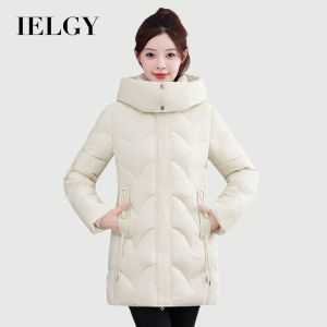 IELGY Winter Womens Cotton-padded Coat Thickened Warm Hooded Long-sleeved Cotton-padded Coat Winter New Korean Style Loose Coat