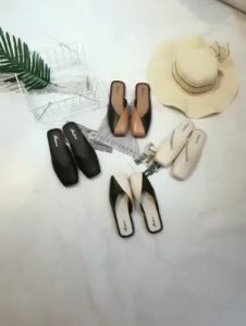 รองเท้าแตะแบบทรงสวม เปิดส้น มีหลายสี ปลายหัวตัด #1336