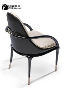 Italian Style Solid Wood Fabric Dining Chair American Modern Simple Velvet Fabric Casual Writing Chair Home Luxury Leisure Chair