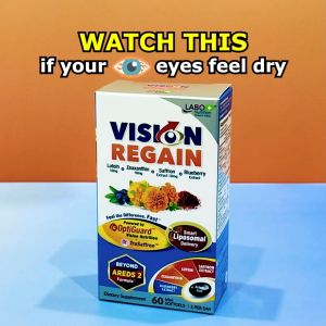 New LABO VisionREGAIN - Sharp Vision Supplement for Dry Eyes Night Vision Eye Strain Blurry Vision Blue Light with OptiGuard Lutein Zeaxanthin Saffron Extract Blueberry Extract and Phospholipds • Made in Japan • 60 softgels