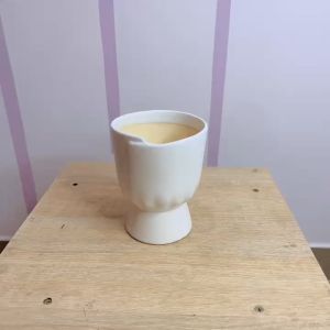 Bình hoa sứ cắm trang trí hoa sáp hoa lụa decor để bàn hình ly nơ