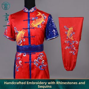 Koi Embroidery Children Martial Arts Costume