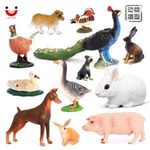 Early Education Cognitive Childrens Toy Realistic Animal Models Peacock Wild Goose Duck Pig Rabbit Dog Swan Farm Ornaments