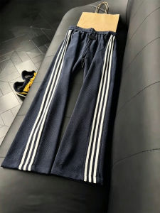 LIUBU | Navy Blue Dragon Scale Stripe Thin Quick Drying Mens Trousers