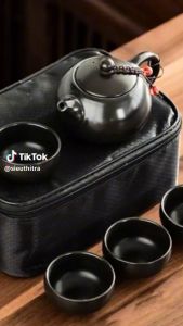 Bộ Ấm Trà Du Lịch Tây Thi Gốm Sứ 4 Chén