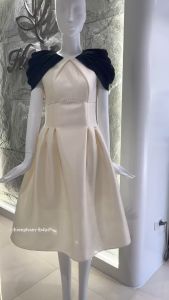 [Voucher 15% MOV 199K cap 100K Đầm Tafta dáng xòe phủ vai tiểu thư HeraDG thiết kế phủ vai chất liệu tơ cao cấp mềm mại SDPBC6031