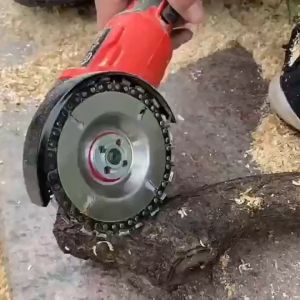 4/5 Inch Wood Carving Chain Disc 4 Inch 22 Teeth Saw Blade Grinder Wood Carving Disc for Angle Grinder Grinding Shaping Attachment Circular Chainsaw Wheel