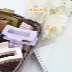 DeClip Jedai Boxy Haircules Jepit Kotak Ukuran 9cm Warna Hot Coffee