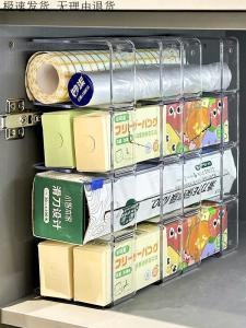 Kitchen Storage Organizer Rack for Plastic Wrap Storage Box Spice Products Placement Shelf No Brand Popular Household Goods