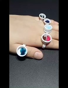 HB 100pcs Tattoo Ink Ring Cup Disposable Permanent Makeup Ring Tattoo Ink Eyebrow Lip Tattoo Pigments Holder Rings Cup