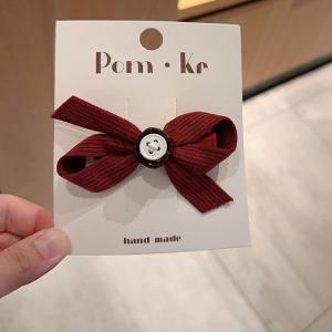 Red Plaid Hair Clips for Girls Butterfly Knot Button Hair Accessories Side Bangs Girls Hair Accessories Childrens Fashion