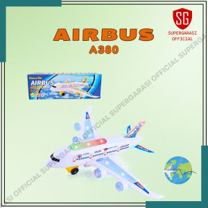 Pesawat airbus a380 Mainan pesawat terbang ada lampu
