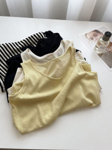 Ningpo Home Casual Loose Summer Cotton Vest Womens Thin Breathable Snowflake Cotton Sleeveless U-Neck Tank Top