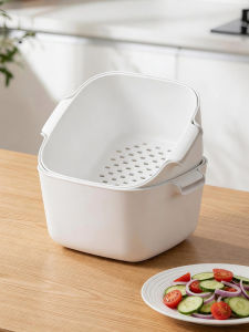 Hourleey | Double Layer Water Draining Vegetable Washing Basin