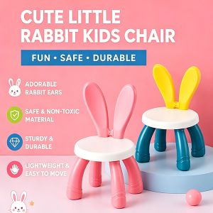 Kids Rabbit Chair Toddler Plastic Chair for Boys Girls Age 3 to 6 Non Slip Learning Chair