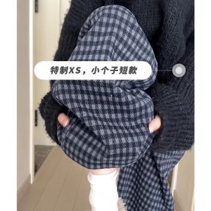 High Waist Plaid Wide Leg Pants Womens Autumn Winter Thickened Fleece Lazy Casual Trousers Retro Straight Cut Tapered Pants