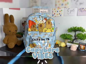 Madora Tas Ransel Anak PAUD TK SD Perempuan Mini Backpack Motif imut Capybara Lucu