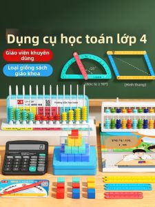 SHIKATU | Educational Math Set for Grade 4 Teaching Aids Includes Decimal Counter Quadrilateral Moving Angle Observation Cube