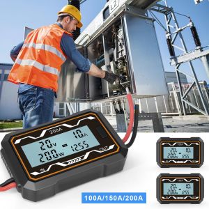 Màn Hình LCD Đồng Hồ Đo Điện DC Vôn Kế Điện Ampe Kế Wattmeter Máy Đo Năng Lượng 100A/150A/200A Dòng Điện Tùy Chọn Màu Đen