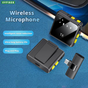 2.4GHz Wireless Lavalier Microphone Smart Noise Cancelling Transmitter Receiver For Live Vlog Video Recoding Interview