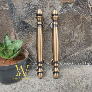 Handle Pintu Rumah Kuningan Motif Sawo 30 cm 2 pcs