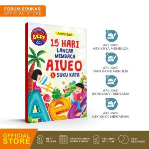 BUKU TK DAN PAUD 15 HARI LANCAR MEMBACA A I U E O DAN SUKU KATA