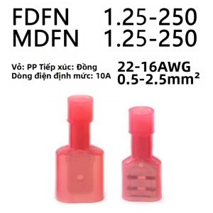 20 Chiếc FDFN1.25-250 Bộ Kết Nối Đầu Cos Cách Điện Bằng Nylon 22-16 -14 AWG Bộ Thiết Bị Đầu Cuối Dây Cáp Điện Cho Điện Áp Thấp