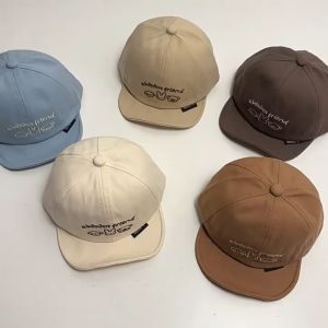 หมวกแก๊ปเด็กน่ารัก ปักลายการ์ตูน ผ้า COTTON สีพื้น พร้อมส่ง สำหรับเด็ก 5เดือน - 2ปี รอบหัว 46-48 cm