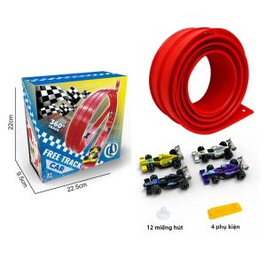 Bộ Đường Đua Xe Hơi Hai Đường Ray DIY Dành Cho Trẻ Em Đường Đua Di Động Linh Hoạt Có Thể Cuộn Lại Đồ Chơi Xe Đua Vui Nhộn Quà Giáng Sinh