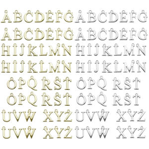 26pcs 26 English letters A-Z Alphabet Charms Zinc Alloy Letter Pendants Beads For DIY Necklace Bracelet Jewelry Making Accessory