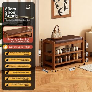 TUOJUE | Multifunctional Shoe Rack with Hanger and Seat