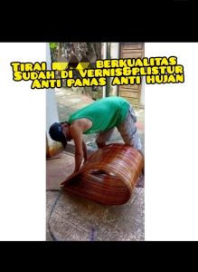 TIRAY KEREY BAMBU OUTDOR PLITUR&VERNIS SIZE UKURAN L  2M X T 2M LENGKAP TALI PENGGULUNG Glossy