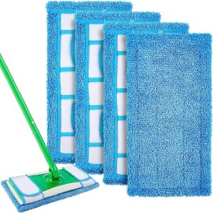 Mop Cloth Replaceable For Swiffer Sweeper Wet/Dry Use Water Absorption Soil Grasping Ability Detachable Wide Compatibility Pad
