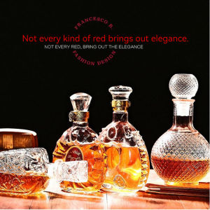 Xo whisky Creative glass wine bottle Wine bottle Decorative wine bottle Wine bottle Liquor bottle Em Glass Sealed Bottle Photoshoot Decoration