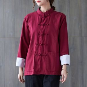 เสื้อผ้าทำงานสไตล์จีนโบราณสำหรับผู้ชาย ชุดชา เสื้อคลุมผ้าลินิน อบสดใหม่ อบไหมดอกไม้ ป้องกันแบคทีเรีย ป้องกันเชื้อรา วัสดุผสม