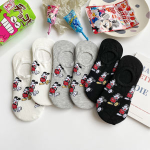 Disney | 3/5 Pairs of Fashionable Cute Funny Cartoon Pattern Womens Knitted Socks For Summer Comfort Casual Breathable Neutral Socks