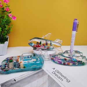 Creative Sandflow Penholder Gift for Children Birthday Festival Festive Decoration Item Oil Pouring Sand Pen Stand