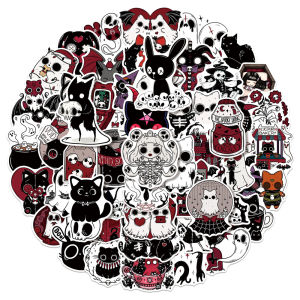 Bộ Hình Dán Gothic Skull Ghost Black Cat - 10/30/50 Chiếc Đen Đỏ DIY Chống Thấm Nước Đề Can Cho Ván Trượt Điện Thoại Laptop Xe Ô Tô Xe Đạp