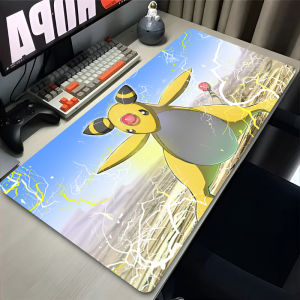 Bandai | Mouse Pad Large Desk Mat P-pokemon Ampharos Anime Playmat Gaming Mouse Pad Xxl Mousepad Speed Computer and Office Gamer Cabinet