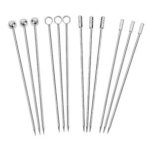Stainless Steel Cocktail Picks Fruit SticksToothpicks for Party Bar Drink Stirring Sticks Martini Picks Party Tools
