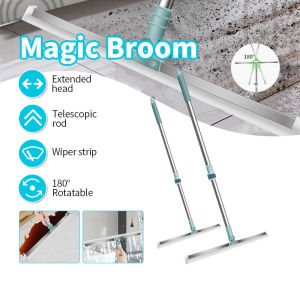 35CM Magic Silicone Broom Dual-Use 180°Degree Rotatable Silicone Floor Scraper Home Bathroom Magic Wiper Floor Sweep Penyapu Ajaib魔术扫把