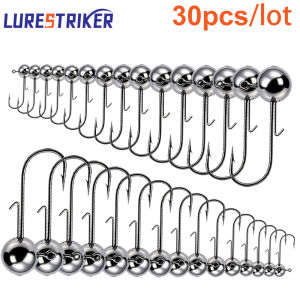 30pcs/lot 1g-20g jig fishing hooks with auxiliary hook jig head and soft worm fishing hooks for various weights of freshwate
