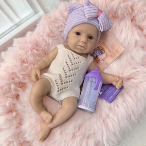 ตุ๊กตาซิลิโคนเด็กผู้หญิงเปิดตา 33 ซม. รุ่นลูลู่ ทาสีแล้ว ปากเปิด สัมผัสนุ่ม ล้างทำความสะอาดได้ เหมือนจริง ทารกแรกเกิด