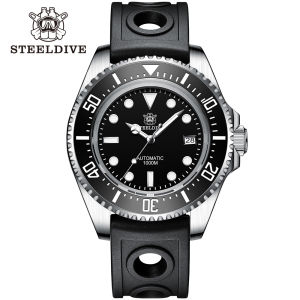 SD1964 STEELDIVE 1000M Waterproof 45.4MM Big Water Ghost Watch For Men Super BGW9 Blue Luminous Dive Watch with Valve