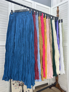 Fashionable Spring Summer Half Skirt Womens Maxi Skirt with Pleats Elegant Draping A-Line Silhouette High Waist Skirt
